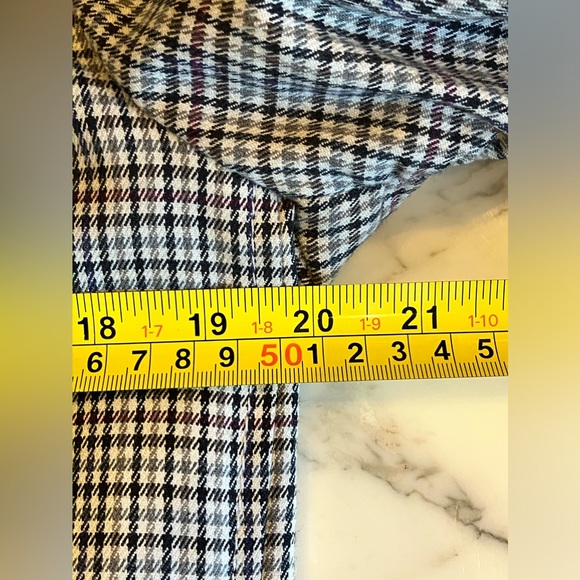 EUC KAREN KANE Ruched Sleeve Houndstooth Plaid Blazer W/ Stretch M Cream/Multi - Picture 9 of 14